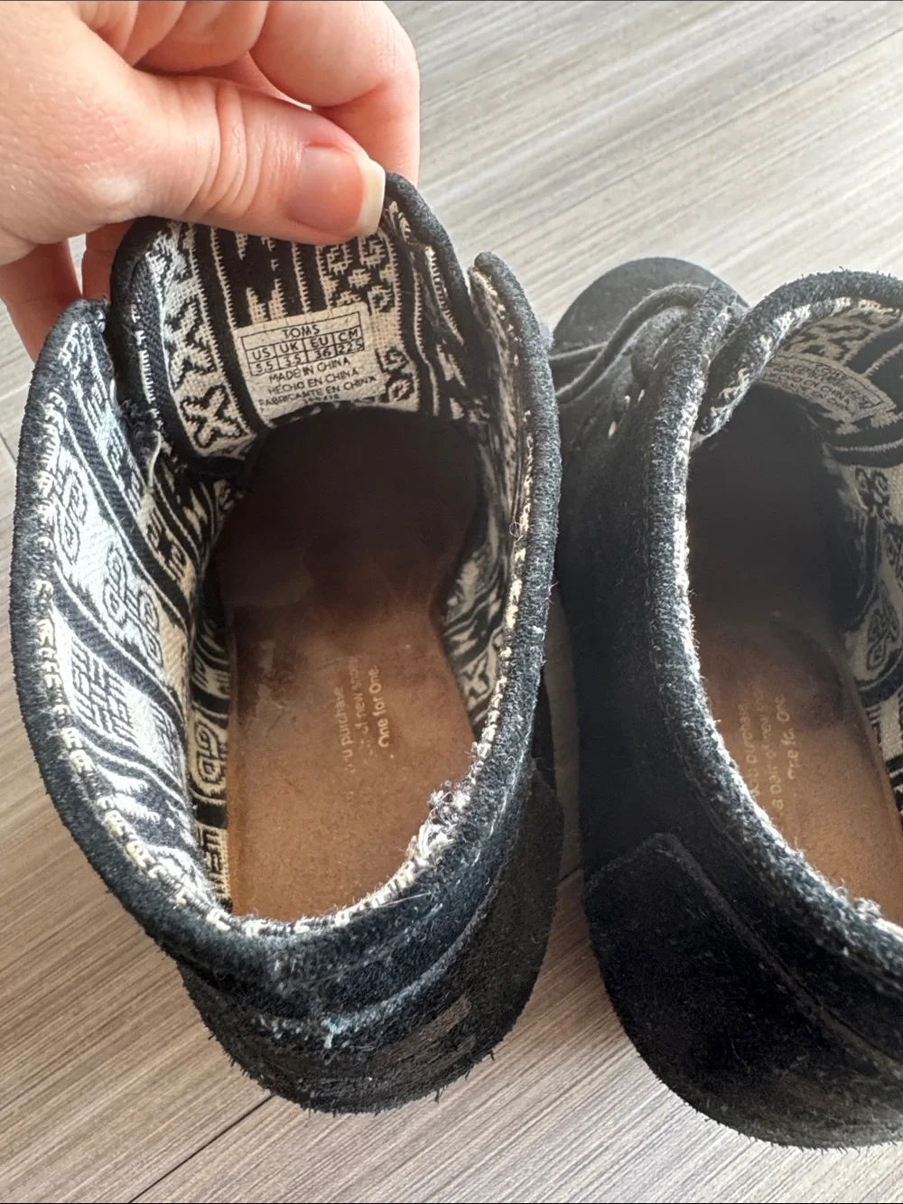 TOMS Desert Wedge Ankle Bootie in Black Suede